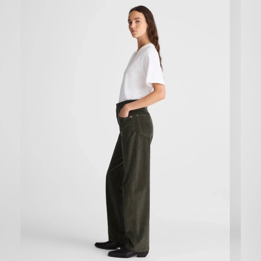 Madewell The Balloon Pant in Corduroy Graphite‎ Green Sz 29 Sample